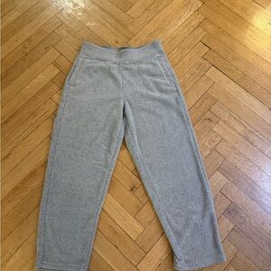 Patagonia gray fleece sweatpants (“shearling crops”)